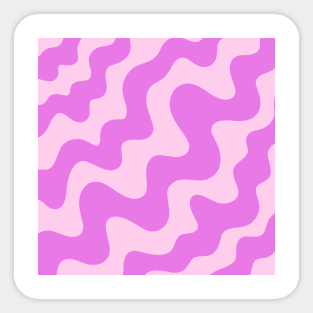 Retro 70s Pink and Purple Abstract Swirl Shapes Sticker